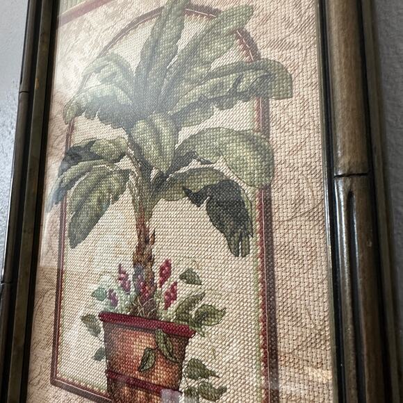 Tiki Cross Stitch Potted Tree FRAMED Wall Decor Completed Vintage - Picture 9 of 12